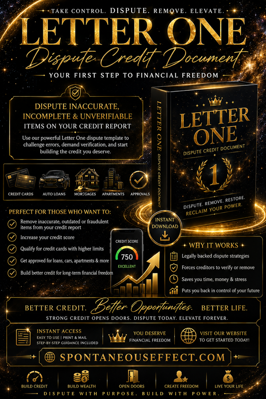 First Letter for Credit Dispute