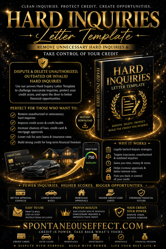 Hard Inquiry Dispute Letter